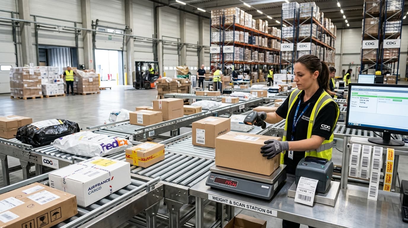 Prise en charge et préparation en hub aéroportuaire