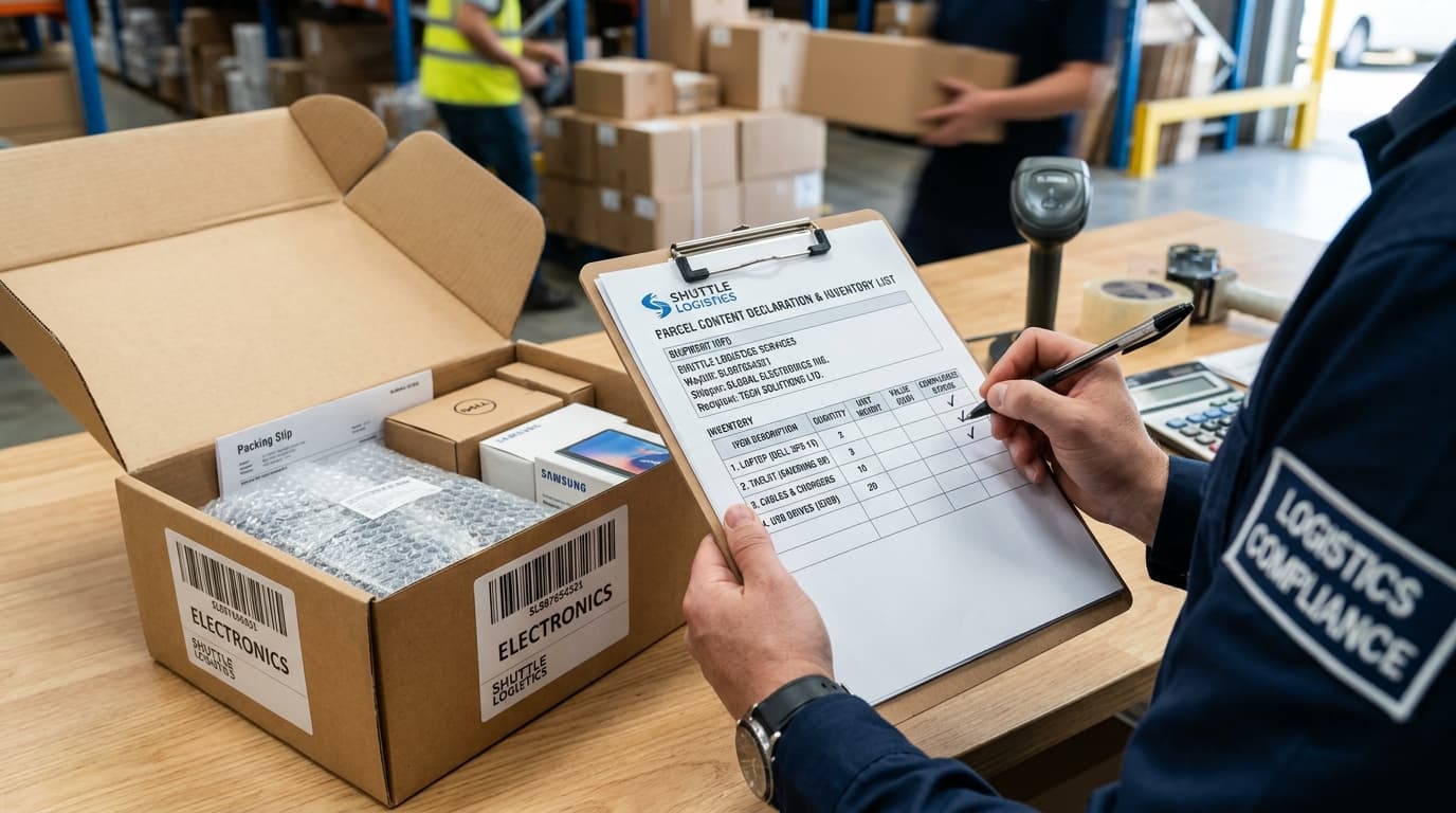 Déclaration et inventaire des marchandises